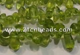 CPO115 Top-drilled 3*7mm teardrop natural peridot beads wholesale