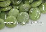 CPO17 15.5 inches 16mm flat round olivine gemstone beads wholesale