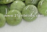 CPO18 15.5 inches 20mm flat round olivine gemstone beads wholesale