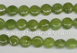 CPO28 15.5 inches 8mm flat round olivine gemstone beads wholesale