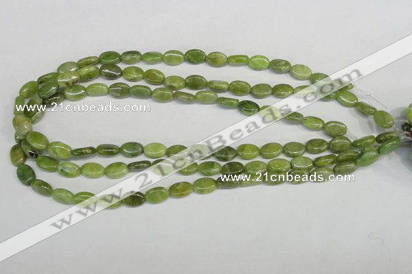CPO33 15.5 inches 8*12mm oval olivine gemstone beads wholesale