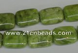 CPO37 15.5 inches 13*18mm rectangle olivine gemstone beads wholesale