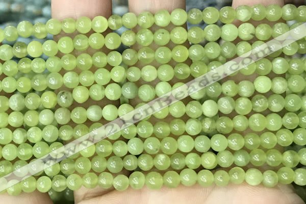 CPO43 15.5 inches 4mm round natural olivine gemstone beads