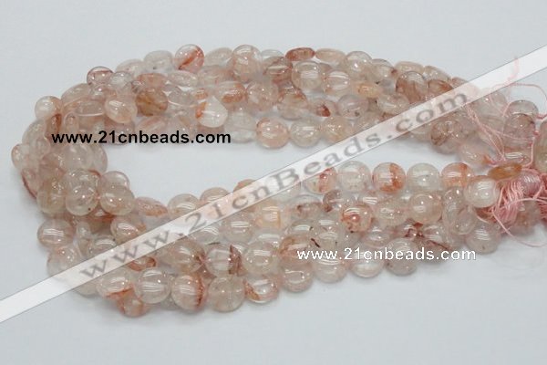 CPQ01 15.5 inches 10mm flat round natural pink quartz beads