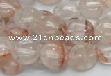 CPQ02 15.5 inches 15mm flat round natural pink quartz beads