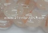 CPQ03 15.5 inches 20mm flat round natural pink quartz beads