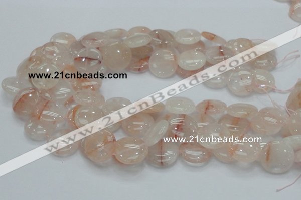 CPQ03 15.5 inches 20mm flat round natural pink quartz beads