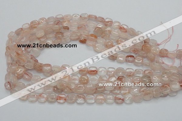 CPQ04 15.5 inches 10*10mm square natural pink quartz beads