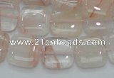 CPQ05 15.5 inches 15*15mm square natural pink quartz beads