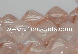 CPQ08 15.5 inches 15*15mm diamond natural pink quartz beads