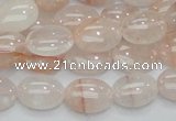 CPQ10 15.5 inches 10*14mm oval natural pink quartz beads wholesale