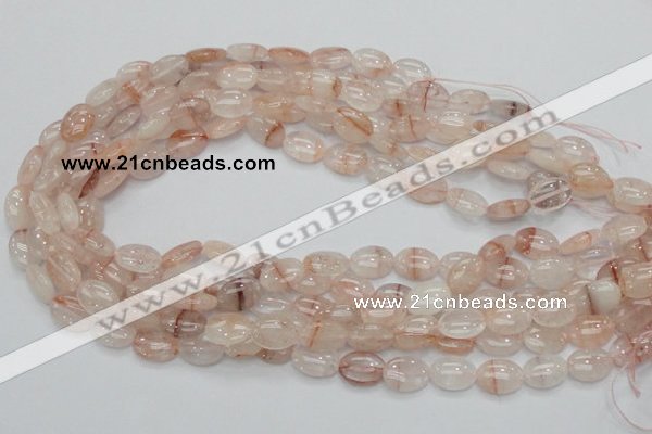 CPQ10 15.5 inches 10*14mm oval natural pink quartz beads wholesale