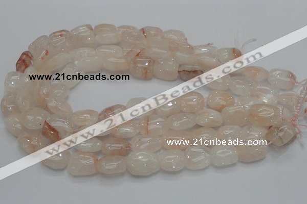CPQ12 15.5 inches 15*20mm nugget natural pink quartz beads wholesale