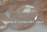 CPQ17 15.5 inches 30*40mm faceted oval natural pink quartz beads