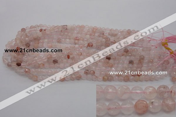 CPQ201 15.5 inches 4mm faceted round natural pink quartz beads