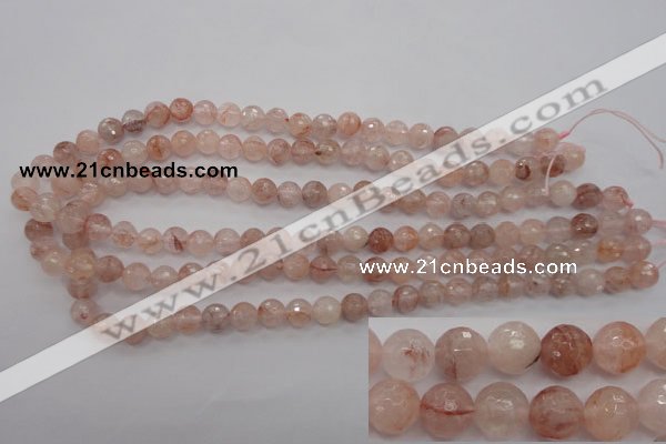 CPQ203 15.5 inches 8mm faceted round natural pink quartz beads