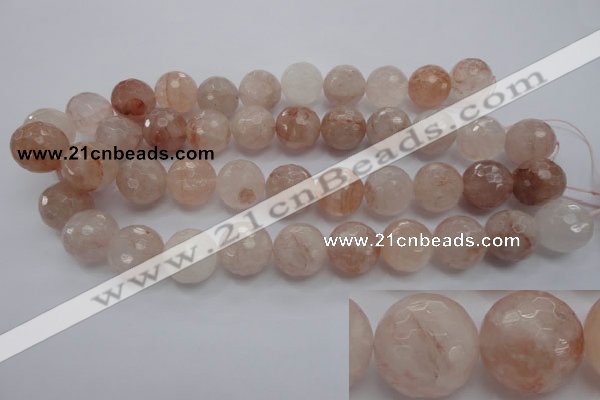 CPQ208 15.5 inches 18mm faceted round natural pink quartz beads