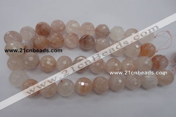 CPQ209 15.5 inches 20mm faceted round natural pink quartz beads