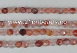 CPQ21 15.5 inches 4mm faceted round natural pink quartz beads