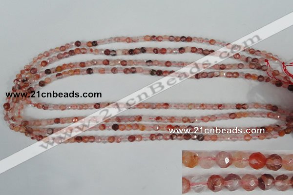 CPQ21 15.5 inches 4mm faceted round natural pink quartz beads