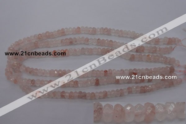 CPQ211 15.5 inches 5*8mm faceted rondelle natural pink quartz beads