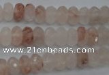 CPQ212 15.5 inches 6*10mm faceted rondelle natural pink quartz beads