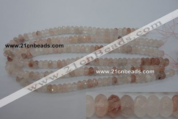 CPQ212 15.5 inches 6*10mm faceted rondelle natural pink quartz beads