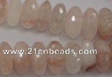 CPQ215 15.5 inches 8*16mm faceted rondelle natural pink quartz beads