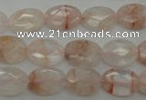 CPQ218 15.5 inches 10*14mm faceted oval natural pink quartz beads