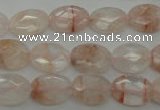 CPQ218 15.5 inches 10*14mm faceted oval natural pink quartz beads