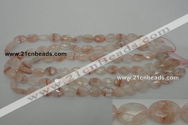 CPQ218 15.5 inches 10*14mm faceted oval natural pink quartz beads