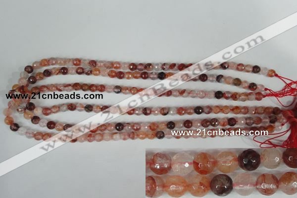 CPQ22 15.5 inches 6mm faceted round natural pink quartz beads