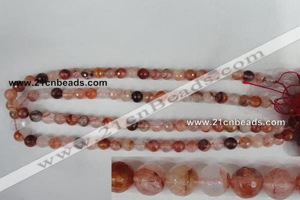 CPQ23 15.5 inches 8mm faceted round natural pink quartz beads