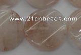 CPQ238 15.5 inches 28mm twisted coin natural pink quartz beads