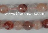 CPQ24 15.5 inches 10mm faceted round natural pink quartz beads