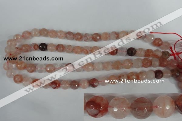 CPQ24 15.5 inches 10mm faceted round natural pink quartz beads