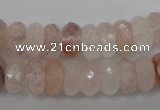 CPQ246 15.5 inches 6*12mm faceted rondelle natural pink quartz beads