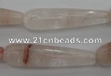 CPQ248 15.5 inches 10*40mm faceted teardrop natural pink quartz beads