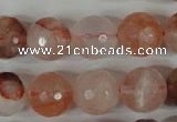 CPQ26 15.5 inches 14mm faceted round natural pink quartz beads