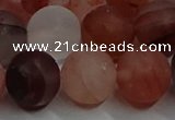 CPQ305 15.5 inches 14mm round matte pink quartz beads wholesale