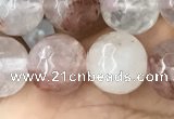 CPQ314 15.5 inches 12mm faceted round pink quartz beads wholesale