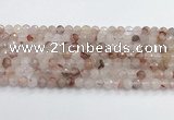 CPQ318 15.5 inches 6mm faceted round pink quartz beads