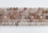 CPQ319 15.5 inches 8mm faceted round pink quartz beads