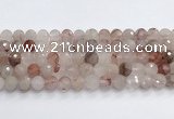 CPQ320 15.5 inches 10mm faceted round pink quartz beads