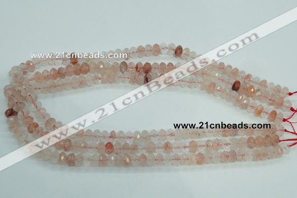 CPQ38 15.5 inches 5*8mm faceted rondelle natural pink quartz beads