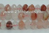 CPQ39 15.5 inches 6*10mm faceted rondelle natural pink quartz beads