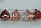 CPQ41 Top-drilled 7*7mm faceted teardrop natural pink quartz beads