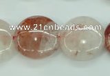 CPQ50 15.5 inches 20mm flat round natural pink quartz beads