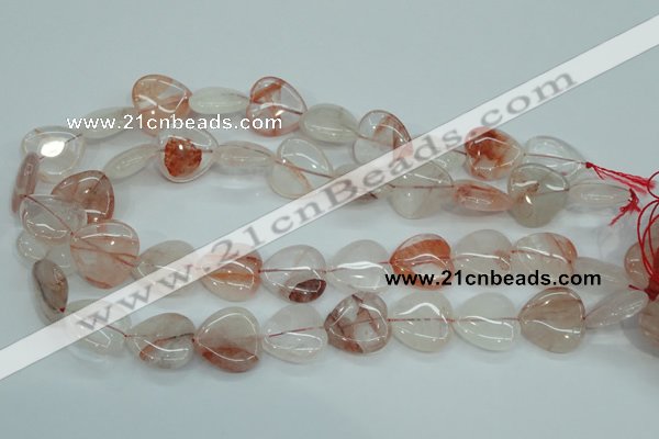 CPQ55 15.5 inches 20*20mm heart natural pink quartz beads