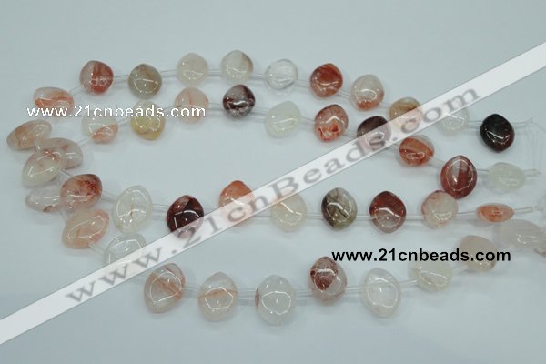 CPQ58 Top-drilled 13*18mm marquise natural pink quartz beads